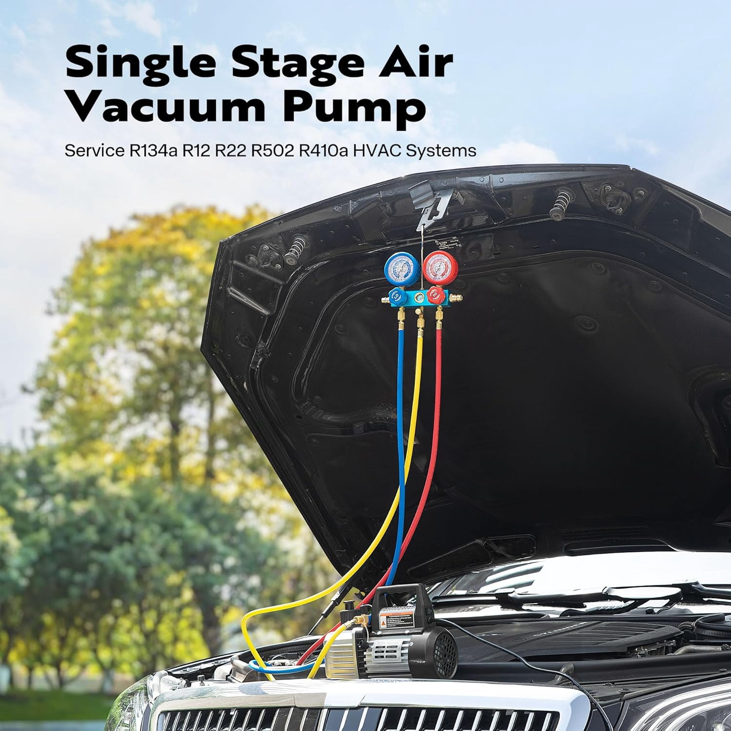 SPECSTAR 1/3 HP 4CFM Single Stage Rotary Vane Air Vacuum Pump Black