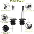 thumbnail image 4 of Dispenser Bottle, 1 Pcs Glass Olive Oil Dispenser and Vinegar Dispenser Set with 2 Stainless Steel Pourers, 2 Labels,1 Brush and 1 Funnel Oil Bottles for Kitchen (500ml), 4 of 15