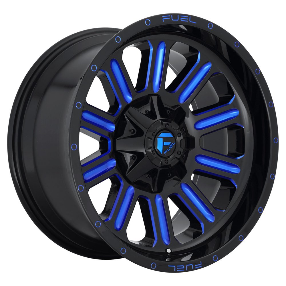 Fuel hardline 22x12 8x165.1 44et 125.10mm gloss black blue tinted