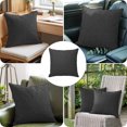 thumbnail image 4 of Throw Pillow Covers 24x24 Inch, Carbon Black Decorative Pillow Cases for Couch Sofa Bed, Rustic Farmhouse Solid Color Cotton Linen Square Home Decor Pillowcases with Hidden Zipper, 4 of 9
