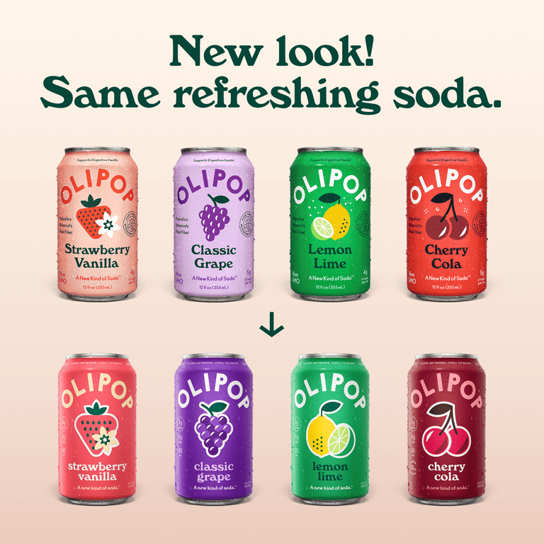 OLIPOP Fruity Fun Variety Pack Prebiotic Soda, 12 fl oz, 12 Pack photo 3