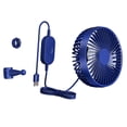 thumbnail image 4 of Tnarru USB Car Cooling Fan Adjustable Backseat Compact, Portable, Rotatable Air Circulation Fan for RV, Home, Vehicle, Sedan Blue, 4 of 8