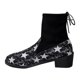 thumbnail image 1 of NECHOLOGY Zapatos Botines para mujer Botas de tacón grueso para mujer botines de invierno con patrón geométrico de talla grande Color a juego tacones inclinados nuevo de retazos (Black 6.5), 1 of 6