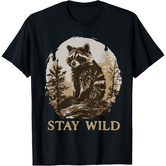 Stay Wild Cottagecore Aesthetic Raccoon Lover Vintage Racoon T-Shirt TShirt