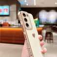 thumbnail image 5 of Samsung Galaxy S21 FE 5g 6.4" Phone Case Luxury Electroplate Cute Side Love Heart Pattern for Women Full Camera Protection Soft Silicone Anti-Fingerprint Shockproof Cover Bumper (White), 5 of 11