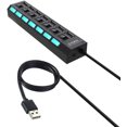 thumbnail image 1 of Commutateur Individuel Marche/arrêt à 7 Ports USB 2.0 avec Interrupteurs d'Alimentation LEDs, 1 of 9