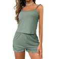 thumbnail image 1 of Mialoley Femmes 2 Pièce Ensemble Pyjama Ensemble Cami Sans Manches Shorts Décontractés Ensembles de Vêtements de Nuit, 1 of 9