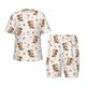 thumbnail image 1 of Balery Fall Squirrel Conjunto de Pijama Infantil de Manga Corta con Estampado – Ropa de Dormir de Algodón Suave-Medium, 1 of 6