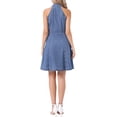 thumbnail image 3 of INSPIRE CHIC Women's Dress Denim Lightweight Jeans Halter Neck Button Down A-Line Dresses XL Light Blue, 3 of 5