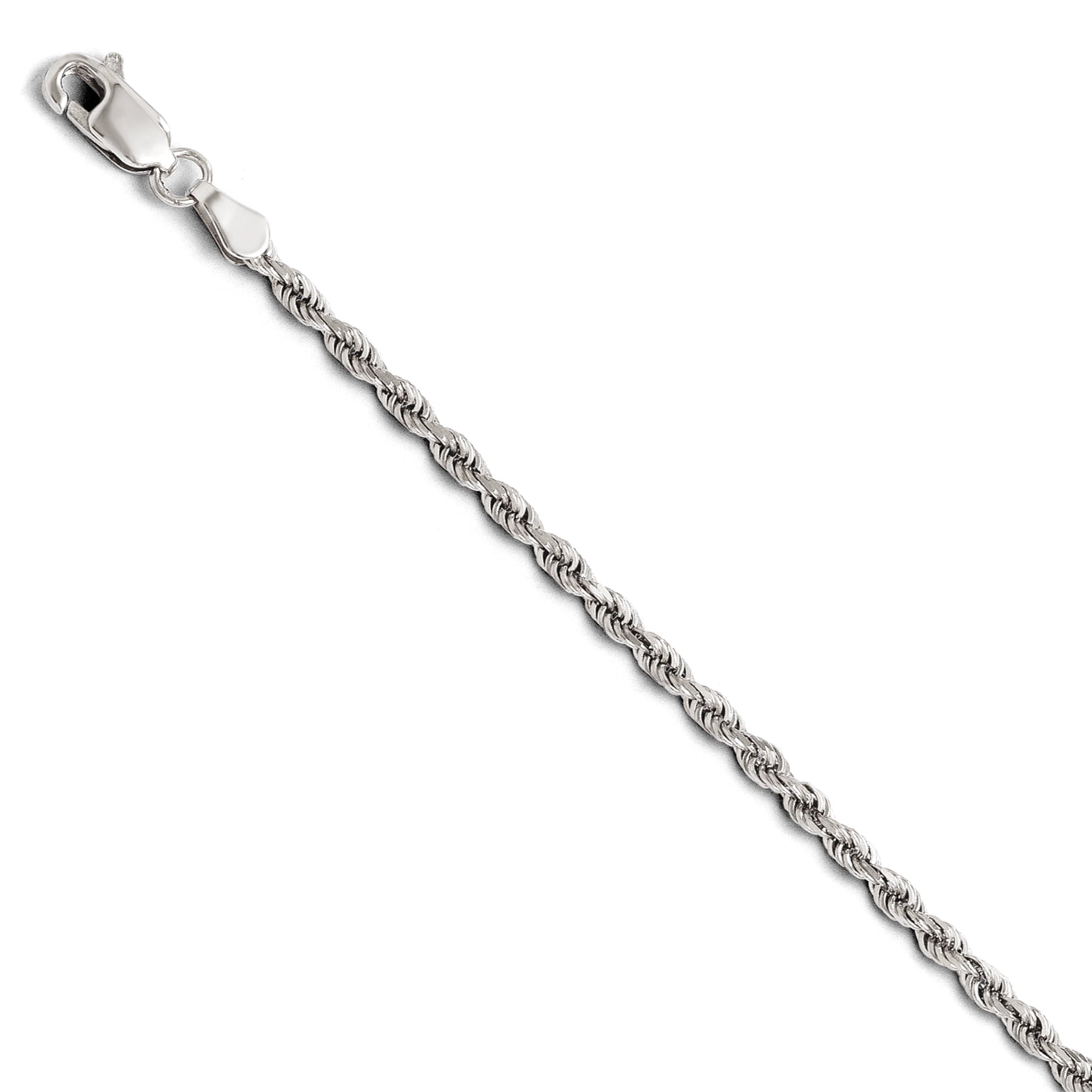 14K White Gold 2.75 MM Diamond-cut Quadruple Rope Bracelet 