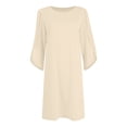 thumbnail image 7 of vigerkar Women's 2026 Flutter Sleeve Dress Crew Neck Chiffon Formal Wedding Guest Party Short Dresses (Khaki, M), 7 of 7