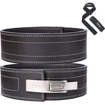 Beast Power Gear Weight Lifting Belt with Free Strap - 4 Inches Wide 10MM 13MM Lever Belt Weightlifting with Lever Buckle