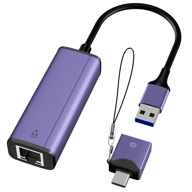 Adaptador Ethernet USB IVSHOWCO 2 en 1 USB 3.0 y USB-C 1000 Mbps
