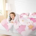 thumbnail image 4 of Castle Fairy Preppy Child Kawaii Rabbit Girl Bedding Comforter Set 2pcs,Starry Sky Twin Comforter Sets Microfiber,Dreamy Princess Breathable Bedding Set,Super Cozy Room Decor,Reversible, 4 of 8