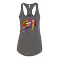 thumbnail image 2 of Wild Bobby, Colorful Painted Lip, Streetwear, Women Racerback Tank Top, Dark Grey, Medium, 2 of 5