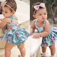 thumbnail image 2 of EnJoCho toddler Party Dress Baby Girls Backless Lacing Floral Print Romper Dress Sundress Children Cute Girls Stylish Birthday Dresses Summer Casual Mesh Dress, 2 of 8
