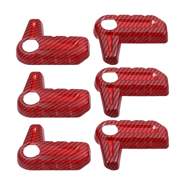 Cubierta de la manija del interruptor de extracción del techo rígido para Jeep Wrangler JL JLU 2018-2023 para decoración del pestillo del panel Freedom 6 piezas patrón de fibra de carbono rojo
