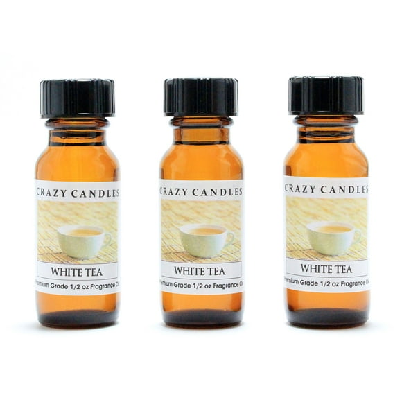 Thé Blanc 3 Bouteilles 1/2 Fl Oz Chacune (15 ml) Huile Parfumée de Qualité Supérieure par Crazy Candles (Arôme Plumeria)