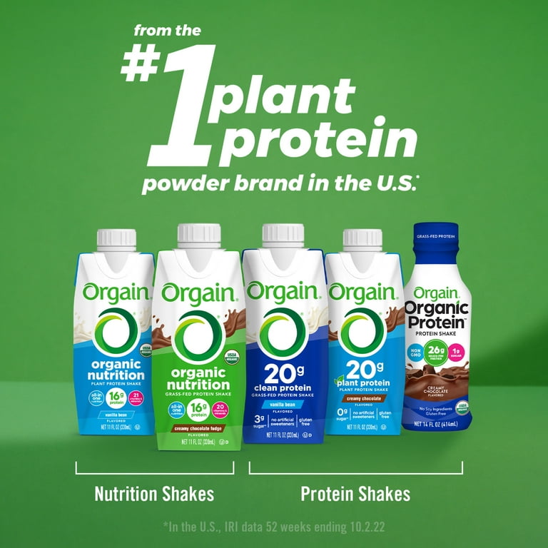 Orgain Grass Fed Clean Protein Shake, Vanilla Bean - Meal