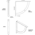 thumbnail image 2 of Ekena Millwork 2"W x 20"D x 20"H Bulwark Bracket, Stainless Steel (4-Pack), 2 of 9