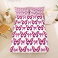 thumbnail image 5 of Erosebridal Cartoon Butterfly Pattern Full Size Sheets,Pink Bowknot Glitter Print Bed Sheets For Girls 4-Piece, 5 of 6