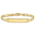 thumbnail image 3 of Auriga 14k Yellow Gold Figaro Diamond Cut ID Bracelet 7inch for Women, 3 of 6
