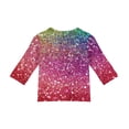 thumbnail image 3 of CCRFTGI Cute Shirts for Kids Girls Size 7 Summer 3/4 Sleeve Button V Neck Sequins Print Tee Shirts Trendy Soft Lightweight Tween Girls Trendy Clothes Basic Shirts Watermelon Red 5-6 Years, 3 of 4