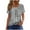 Gray, variant on MaFYtyTPR Summer Tops for Women New Short Sleeve Plus Size Square Neck Pleat Printed T-Shirts Orange L