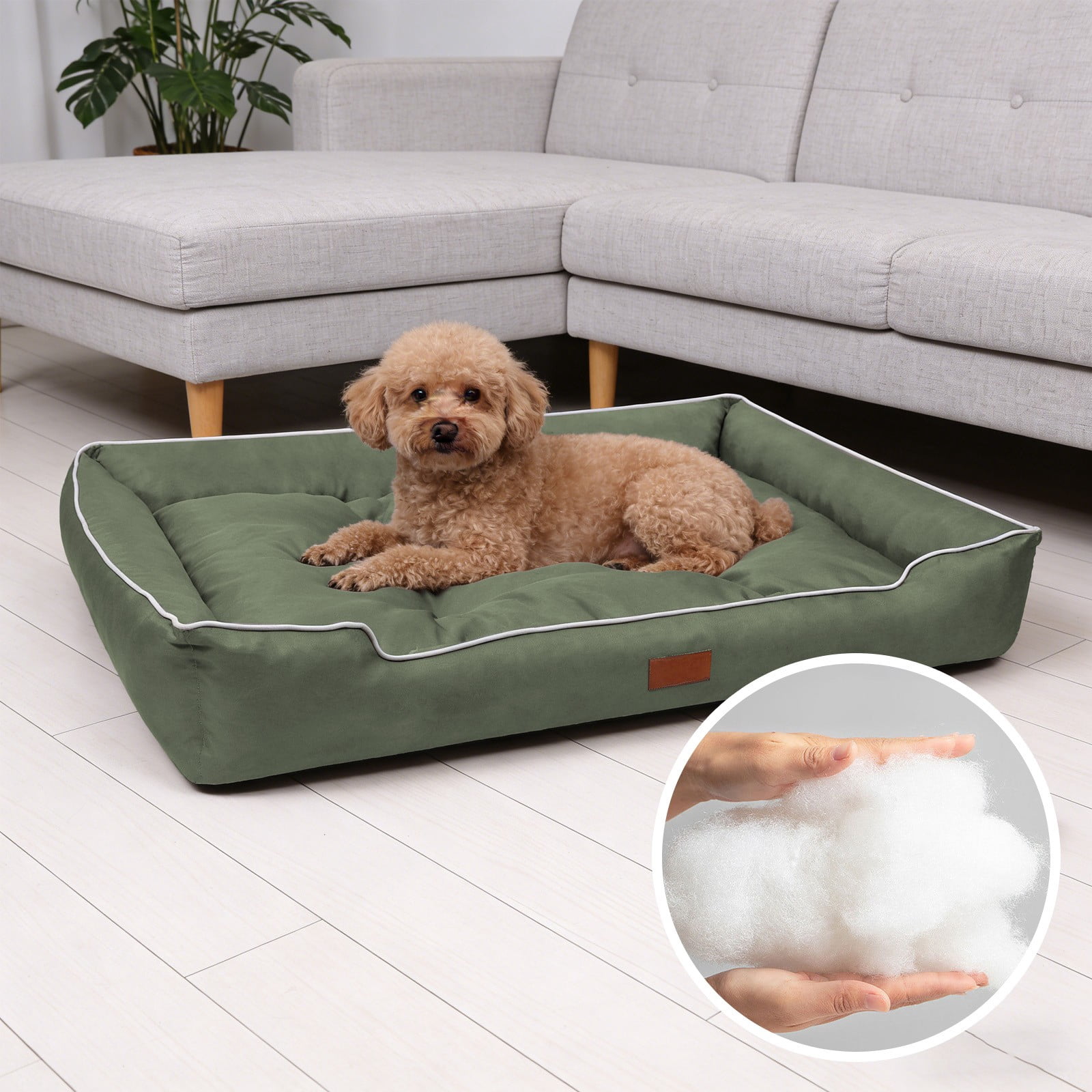 FeiFu Waterproof Non-Slip Rectangle Dog Bed Soft Flannel Pet Mat for Small Dogs Cats Under 55 LBS Durable Comfortable Rest Pad Indoor Outdoor