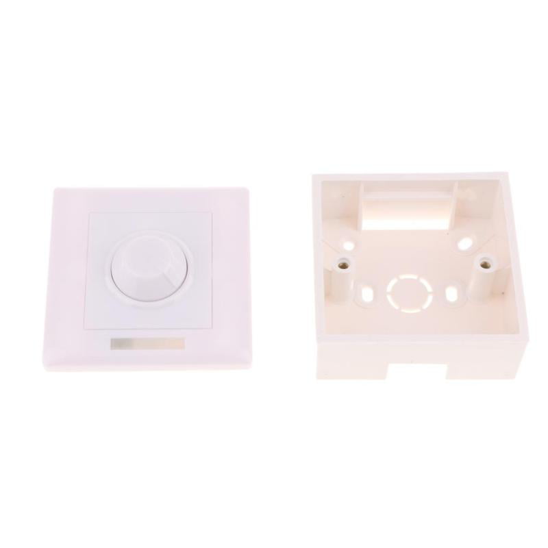 1 Gang 1 way Rotary Wall Dimmer Control for lamps LED Light Switch 220V Whitre 