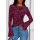 thumbnail image 5 of Blusa PRETTYGARDEN de Malla Floral Morada y Roja de Manga Larga Talla M, 5 of 8
