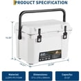 thumbnail image 2 of Portable Insulated Hard Cooler Box, 5-Day Ice Retention Heavy Duty Ice Chest for Beach Camping Fishing BBQ Outdoor Trip, 2 of 6