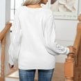thumbnail image 6 of Lovskoo Sweaters for Women Trendy V-Neck Button Long Sleeved Sweater Dough Twists Pullover Sweater White, 6 of 6