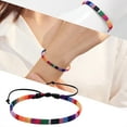 thumbnail image 5 of SUSHANG Rainbow Colored Bracelet Rainbow Color Folk Wind Bracelet Original Handicraft Cotton Bracelet Clothing Accessories Cloth Bracelet Exquisitely Woven Rainbow Womens Bracelets In, 5 of 8