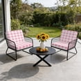 thumbnail image 6 of Outdoor Patio Cushion Covers 4 Pack Pink Buffalo Plaid Patio Chair Cushion Covers with Ties and Zipper Watercolor Check Stripe Waterproof Outdoor Seat Cushion Covers for Patio Furniture 22"x20", 6 of 9