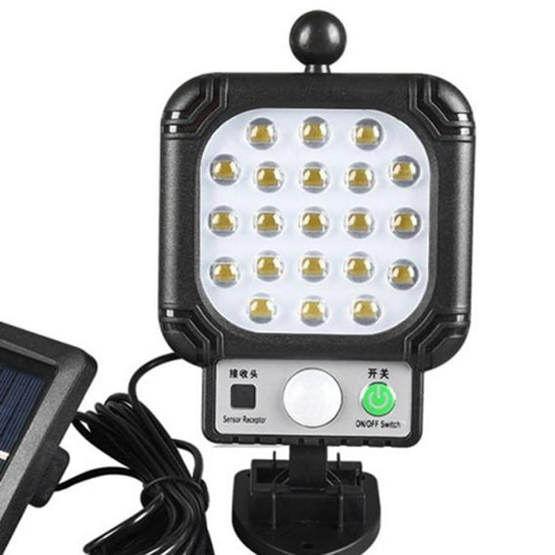 Lámpara de pared con sensor de movimiento PIR de luz solar LED a prueba de agua para patio de jardín (B)