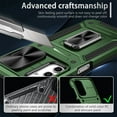 thumbnail image 6 of SaniMore for Samsung Galaxy A13 5G Stand Case, Slide Camera Cover 360 Degree Rotating Kickstand Magnetic Car Mount Hybird Tri-layer Rugged Shell Military-grade Shockproof Anti-drop Cover, Darkgreen, 6 of 10