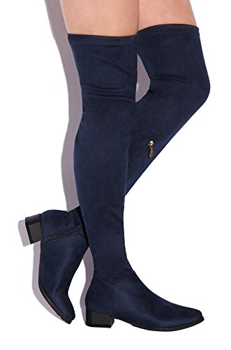 navy blue thigh high boots