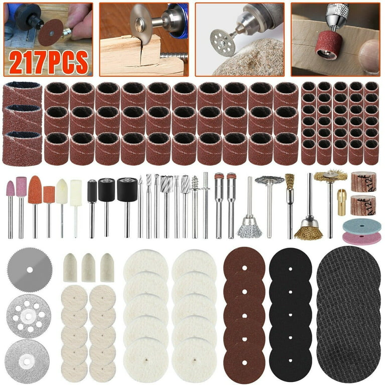 217PCS Rotary Tool Accessories Kit Sanding Cutting Polishing Grinder for  Dremel