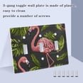 thumbnail image 4 of Dailycode Light Switch Plate Covers 3 Gang Wall Plate Plastics Outlet Covers for Kitchen Home Office Decor Flamingo Leaves Rose, 4 of 8