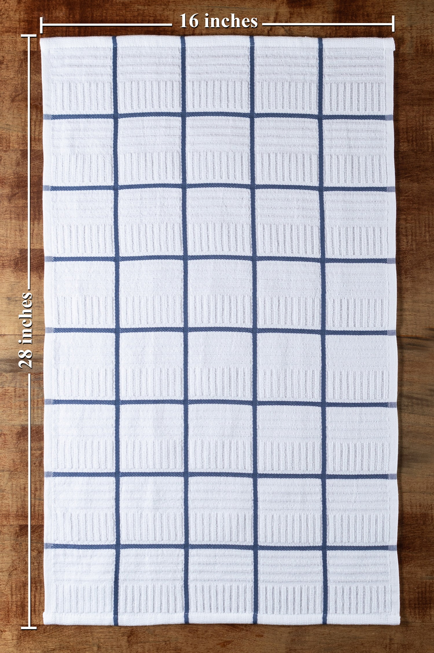 CUISINART KITCHEN TOWELS (2) BLUE WHITE STRIPES 16 X 28 100% COTTON NIP