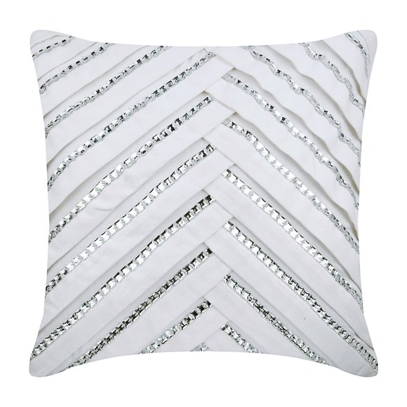 The HomeCentric Euro Sham Pillow, White European Pillow Shams Pack of 2, 26x26 inch (65x65 cm), Suede Euro Pillow Cases, Striped, Pintucks, Textured, European Sham Covers Easter - Ice Crystals