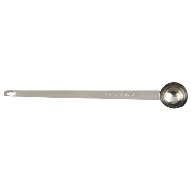MYG Long Handle Stainless Steel Coffee Measuring Spoon Set - Graduated Stirring Spoons for Kitchen, Cooking, Baking - 15ml - Clear Double Unit Scale