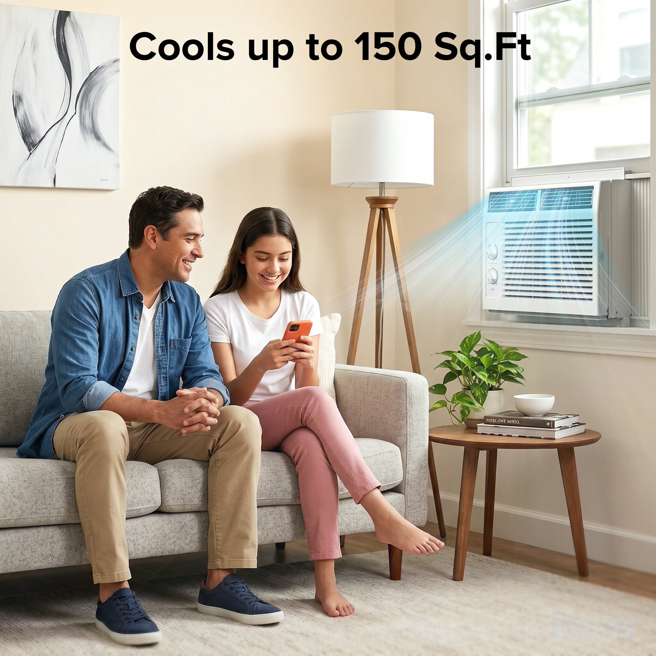 KISSAIR 5,000 BTU 115V U Shaped Window Air Conditioner, for Small Room AC Unit air conditioner Easy Installation, Cools up to 150 Sq. Ft