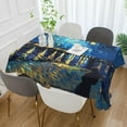 thumbnail image 5 of Coolnut Starry Night Rectangle Tablecloth Waterproof Polyester Table Clothative Stain Resistant & Wrinkle Resistant Washable Table Cover for Dining Table/Party/Camping 60x60 Inch Decor Gift, 5 of 7