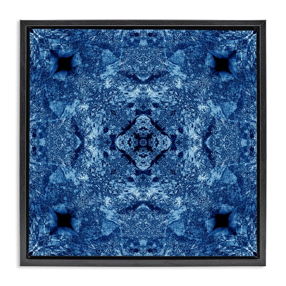 Stupell Industries Contemporary Detailed Mosaic Motif Black Floating Frame Canvas Art, 18 x 18, by El Perkin