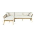 thumbnail image 2 of Cypress Teak Wood 2-piece Left Arm Chaise Outdoor Sectional - Beige, 2 of 3
