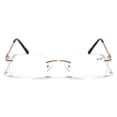 thumbnail image 2 of Men BIFOCAL Rimless Metal Reading Glasses with Anti-Blue UV Coating - Modern Fashion Clear Lens Reader +1.50, 2 of 2