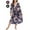 B-Dark Blue with Orange Lilies, variant on Loritta Plus Size Nightgowns for Women House Dress Short Sleeve Loungewear Floral Print V-Neck Moomoo Nightgowns Sleepwear XL-5XL