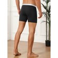 thumbnail image 3 of DARING DIVA Men's Stretch Waistband Boxer Brief Comfortable Solid Underwear 30 Black, 3 of 6